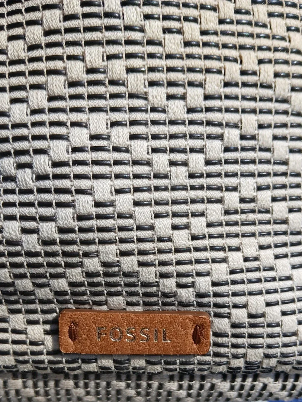 Fossil Cream and Black Woven  with Tan Trim